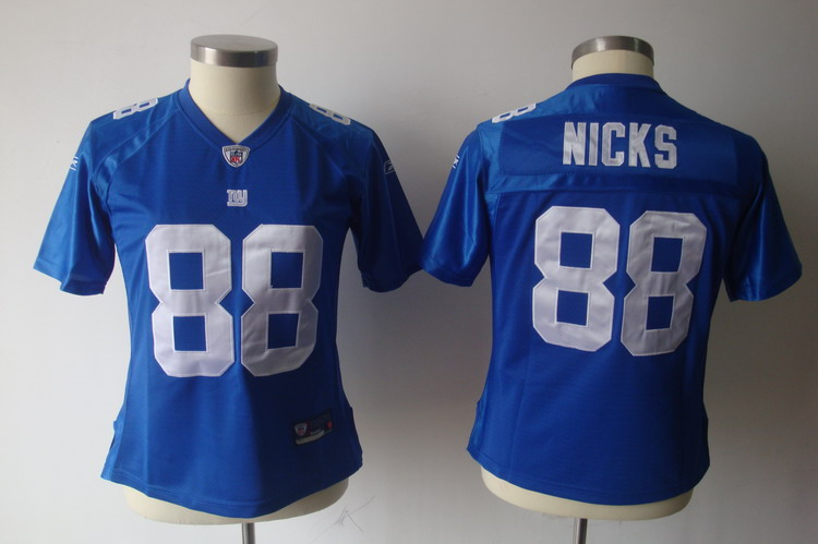 Giants #88 Hakeem Nicks Blue Women's Team Color Stitched NFL Jersey - Click Image to Close